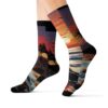 Tropical Sunrise Sunset Socks Premium Sublimated Print