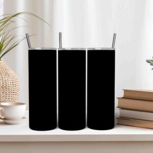 All Black Tumbler Wrap 20oz Skinny Tumbler Template Sublimation Instant Download in Canva JPG Sublimation Wrap Black Digital Tumbler Design