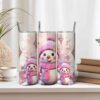 Pink Snowman Christmas 20 oz Skinny Tumbler Sublimation