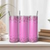 Pink Glitter Tumbler Wrap 20oz Skinny Tumbler Template Sublimation Instant Download in Canva JPG PNG Sublimation Wrap Digital Tumbler Design