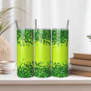 Key Lime Green Glitter Tumbler Wrap