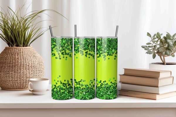 Key Lime Green Glitter Tumbler Wrap