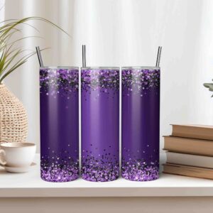 Passion Purple Glitter Tumbler Wrap