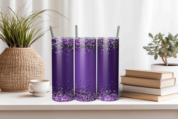 Passion Purple Glitter Tumbler Wrap