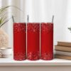 Sparkly Red Glitter Tumbler Design 20oz Skinny Tumbler Template Sublimation Use in Canva JPG Sublimation Tumbler Wrap Red Tumbler Download