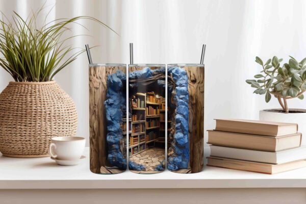 3D Bookshelf Tumbler Design