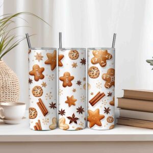 Gingerbread Cookies Tumbler Sublimation Design