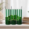 Pin Stripe Green Glitter Tumbler Wrap PNG