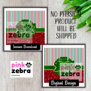 Digital Download Ribbon Bow Sparkly Tumbler Wrap