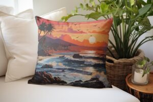 Ocean Front Gift Idea Nautical Landscape Mountain View Accent Piece