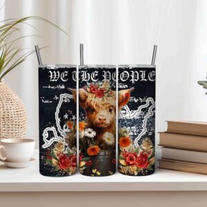 Patriotic Cow Tumbler Wrap