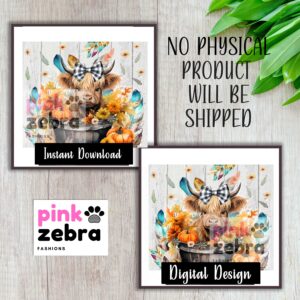 Farmhouse Sublimation Print Tumbler with Boho Flowers