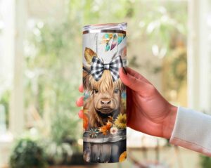 Cute Baby Cow Bow Tumbler Design Download