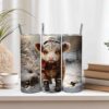 Playful Cow in Snow Tumbler Wrap