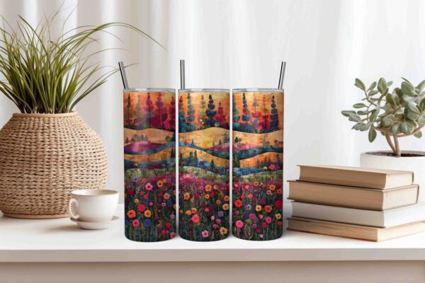 3D Patchwork Picnic Blanket Tumbler Wrap