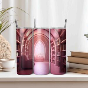 3D Bookshelf Tumbler Wrap