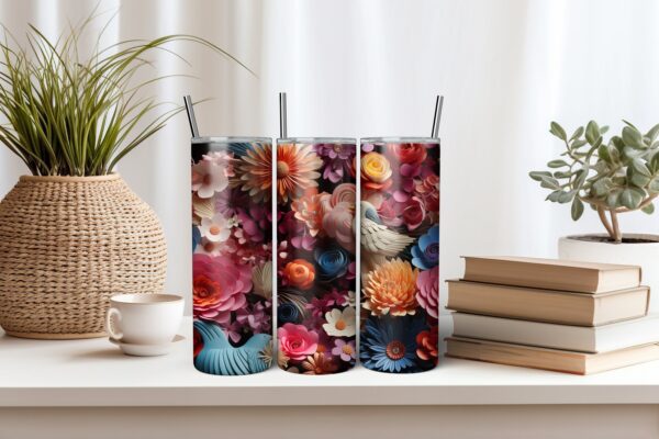 3D Floral Tumbler Wrap