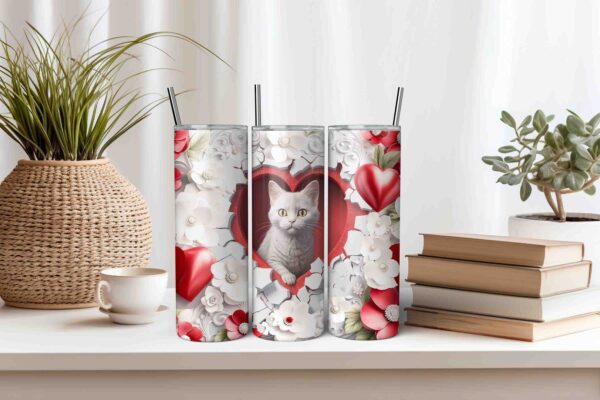 3D Kitten Tumbler Wrap