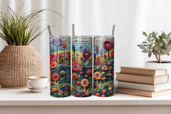 3D Patchwork Quilt Pattern Tumbler Wrap