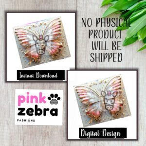 Butterfly Tumbler Wrap with Pearls | Handmade Gift for Mom