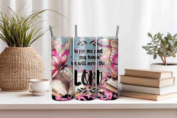 Bible Verse Tumbler Wrap As For Me and My House Tumbler Design