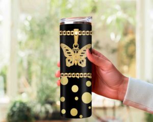 Black Gold Chain JPG Sublimation Tumbler Design