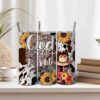 Daily Affirmation Christian Tumbler Design with GOD all Things are Possible Sunflower Sublimation Tumbler Cow Print Digital Tumbler Wrap