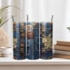 Denim Tumbler Wrap with Backpack Keychain Design