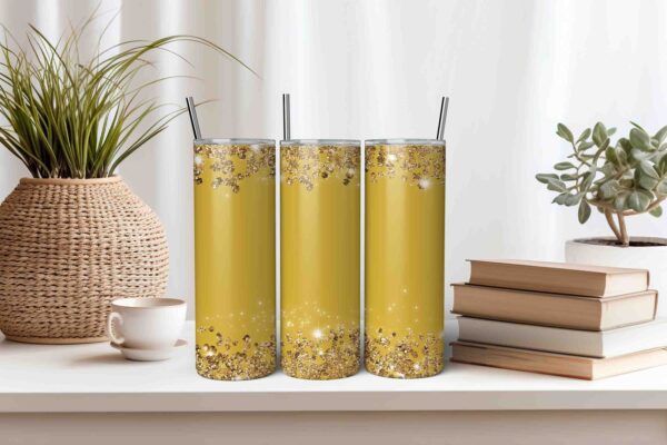 Gold Tumbler Wrap PNG