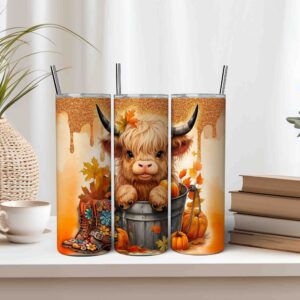 Highland Cow Tumbler Wrap