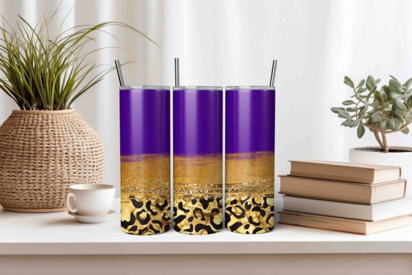 Luxury Purple Cheetah Print Tumbler Wrap