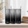 Ombre Black Gray Silver Glitter Tumbler Wrap