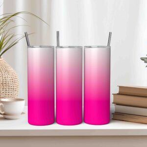 Ombre Pink White Tumbler Wrap PNG