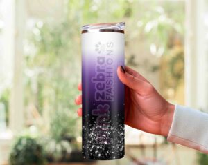 20oz Skinny Tumbler Template Sublimation PNG White Purple Black Tumbler SVG Design Instant Download