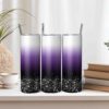 Ombre Purple Black Glitter Tumbler Wrap