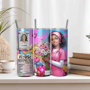 Personalized Nurse Tumbler Wrap with ID Badge