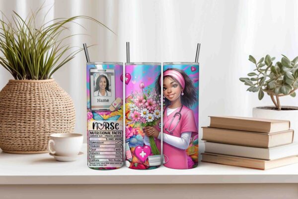 Personalized Nurse Tumbler Wrap with ID Badge