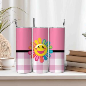 Pink Daisy Tumbler Wrap PNG