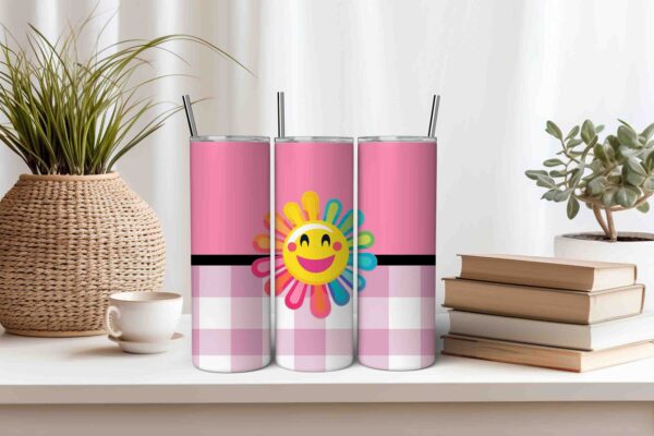 Pink Daisy Tumbler Wrap PNG