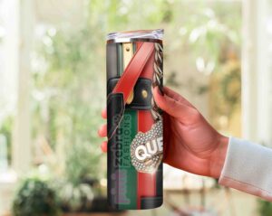 Red Green Black Luggage Tumbler Design with Keychain