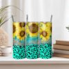 Teal Petal Sunflowers Tumbler Wrap