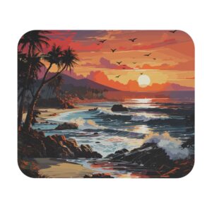 Tropical Sunrise Sunset Mousepad Beach Ocean Front Gift Idea