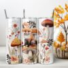 Watercolor Fox in Mushroom Patch Tumbler Wrap